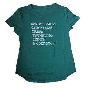 💎 Maurices Girls Tee S (9) Hunter Green Holiday